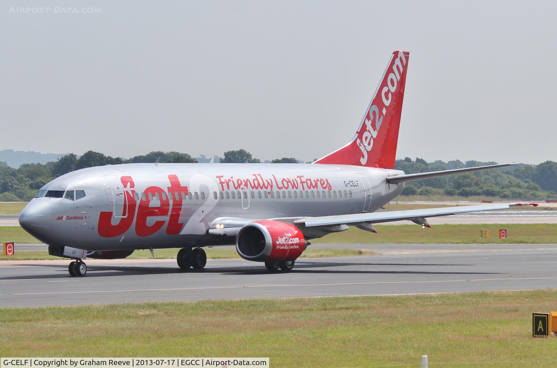 G-CELF, 1988 Boeing 737-377 C/N 24302, Just landed.
