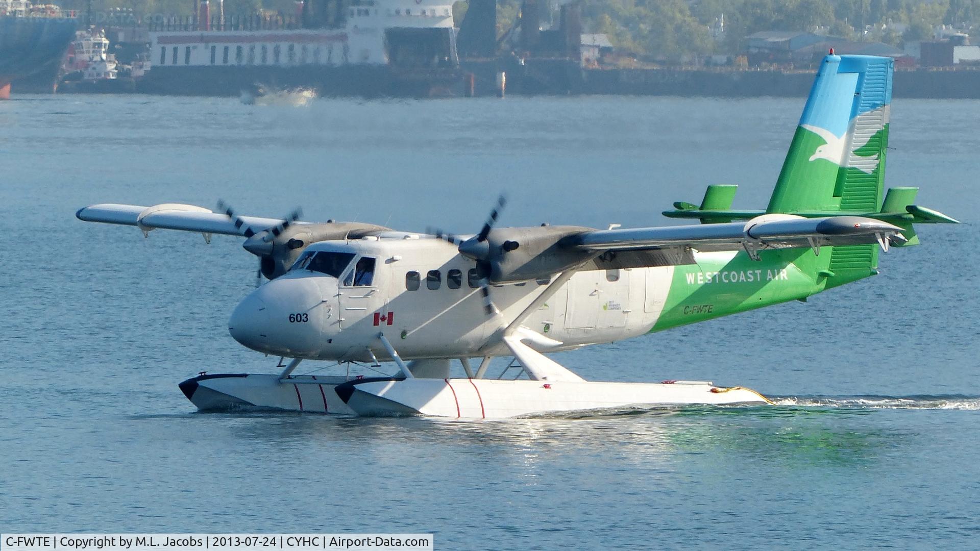 C-FWTE, 1968 De Havilland Canada DHC-6-100 Twin Otter C/N 96, Westcoast Air #603 taxiing to Harbour Air dock.