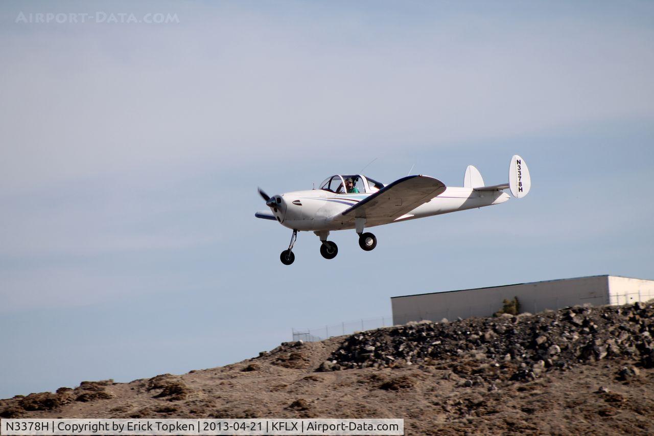 N3378H, 1946 Erco 415D Ercoupe C/N 4003, Low Pass Rwy 3 KFLX