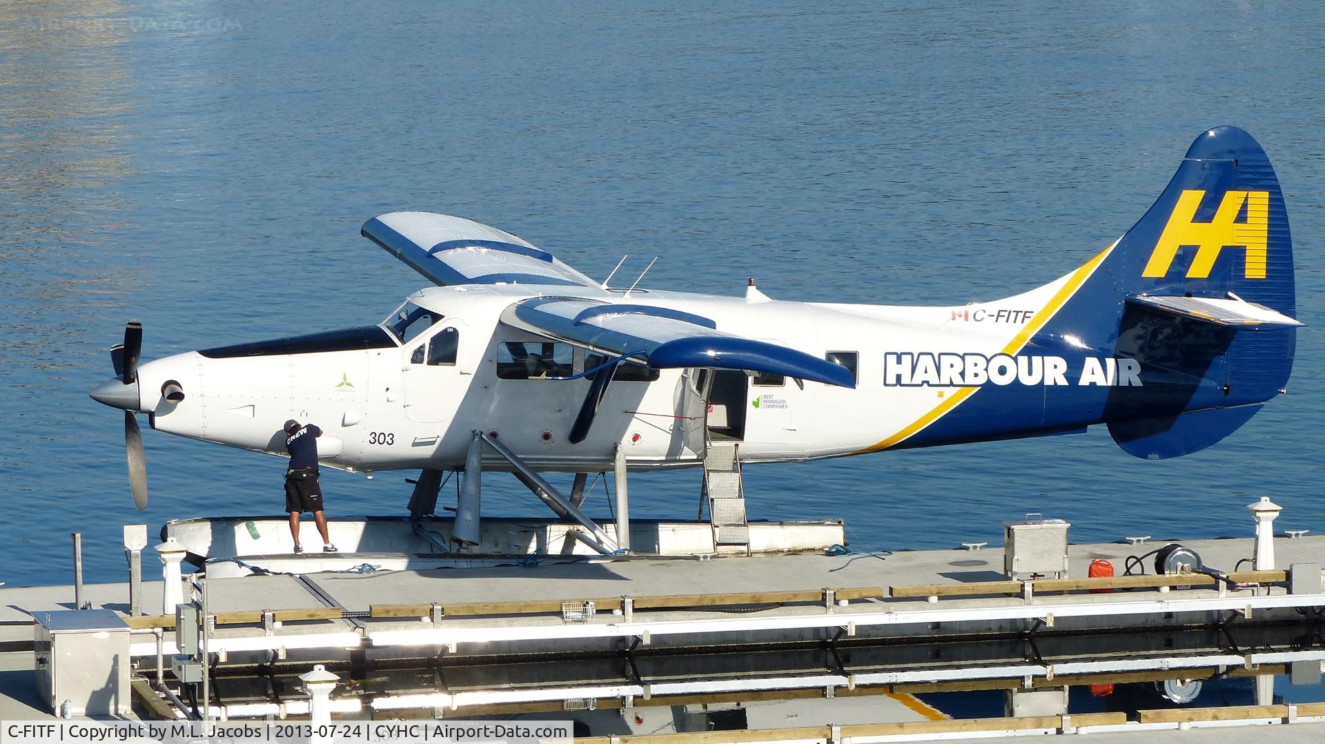 C-FITF, 1955 De Havilland Canada DHC-3T Vazar Turbine Otter C/N 89, Harbour Air #303 getting ready for another flight from Coal Harbour.