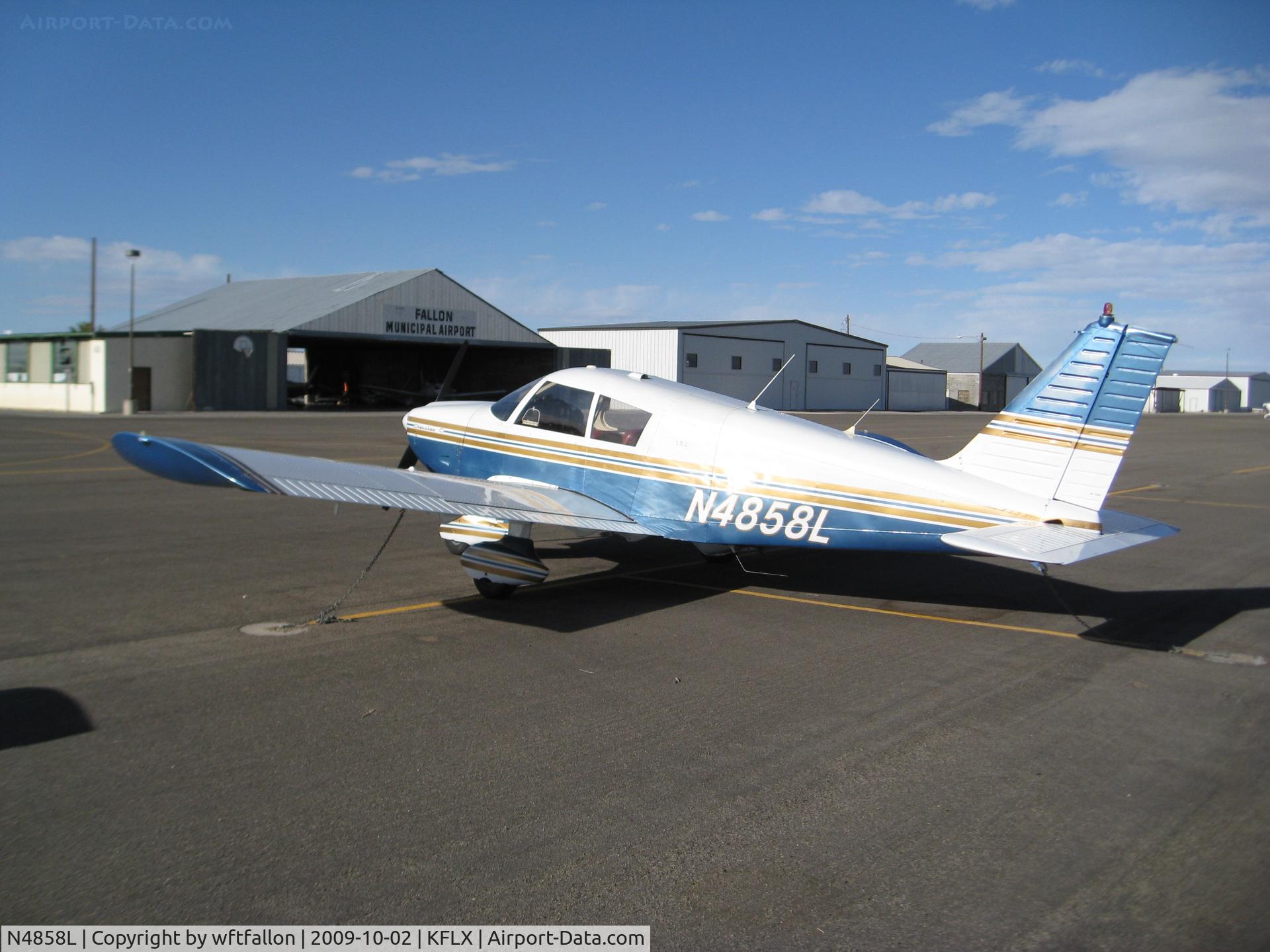 N4858L, 1967 Piper PA-28-180 C/N 28-4208, @ Fallon Muni on way to new home
