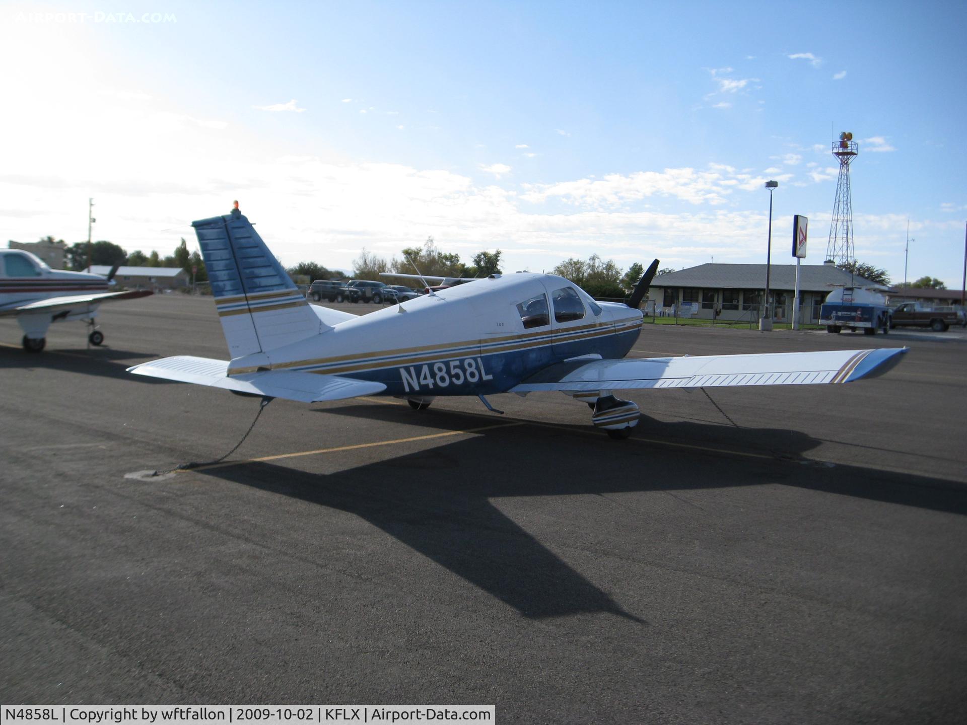 N4858L, 1967 Piper PA-28-180 C/N 28-4208, @ Fallon Muni on way to new home