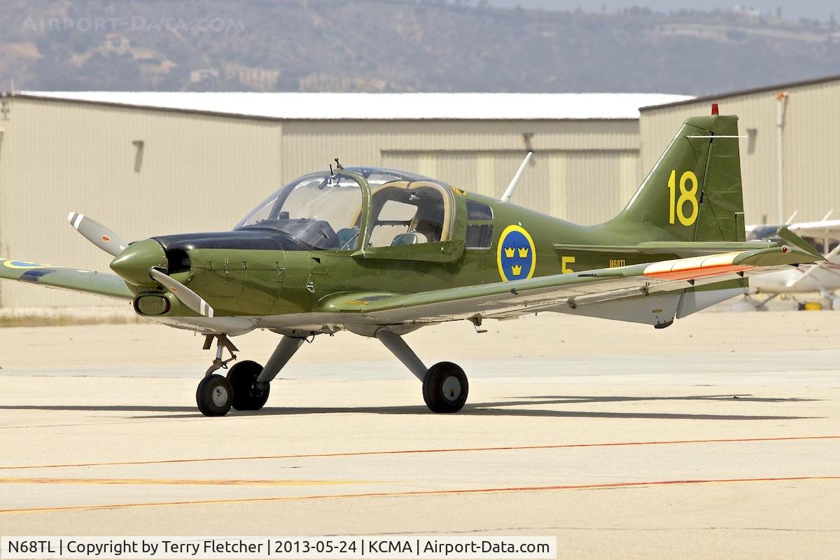 N68TL, 1971 Scottish Aviation Sk.61D Bulldog C/N BH100/121, At Camarillo Airport , California  - ex Swedish AF 61018