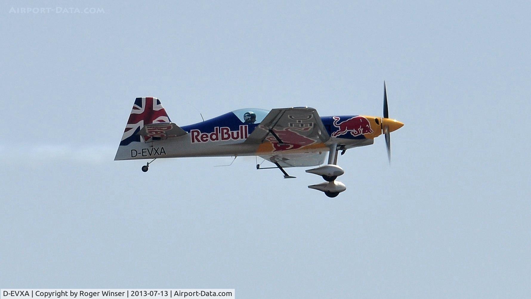 D-EVXA, 2010 XtremeAir XA-41 Sbach 300 C/N 01, Off airport. XA-41 flown by Steve Jones, half of the Red Bull Matadors duo displaying on the first day of the Wales National Air Show, Swansea Bay, Wales, UK.