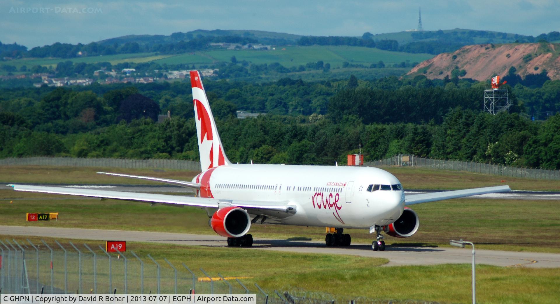 C-GHPN, 2003 Boeing 767-33A/ER C/N 33424, Air Canada Rouge is currently operating a 3 weekly rotation from Edinburgh to Toronto.
Seen here approaching Runway 24 for departure back to Canada.