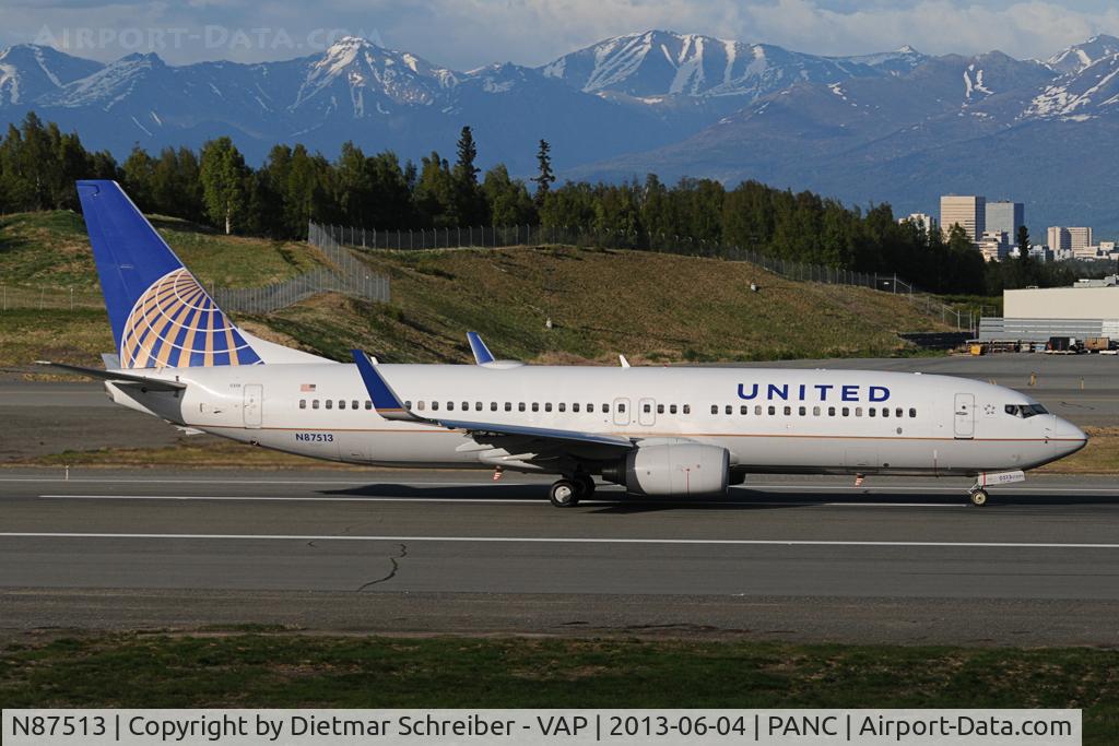 N87513, 2008 Boeing 737-824 C/N 31621, United Boeing 737-800