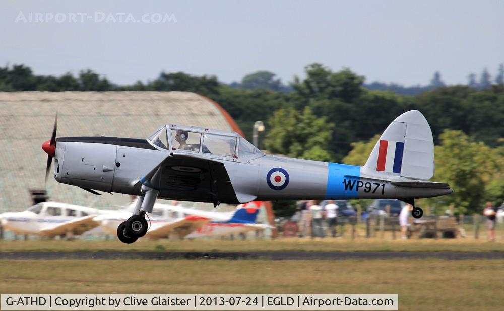 G-ATHD, 1953 De Havilland DHC-1 Chipmunk T.10 C/N C1/0837, Ex: WP971 > G-ATHD > WP971 > G-ATHD - Originally owned to, College of Air Training (Properties) Ltd in July 1965 and currently with and a trustee of, Spartan Flying Group since August 1990 - In the colours of the, Royal Air Force as WP971
