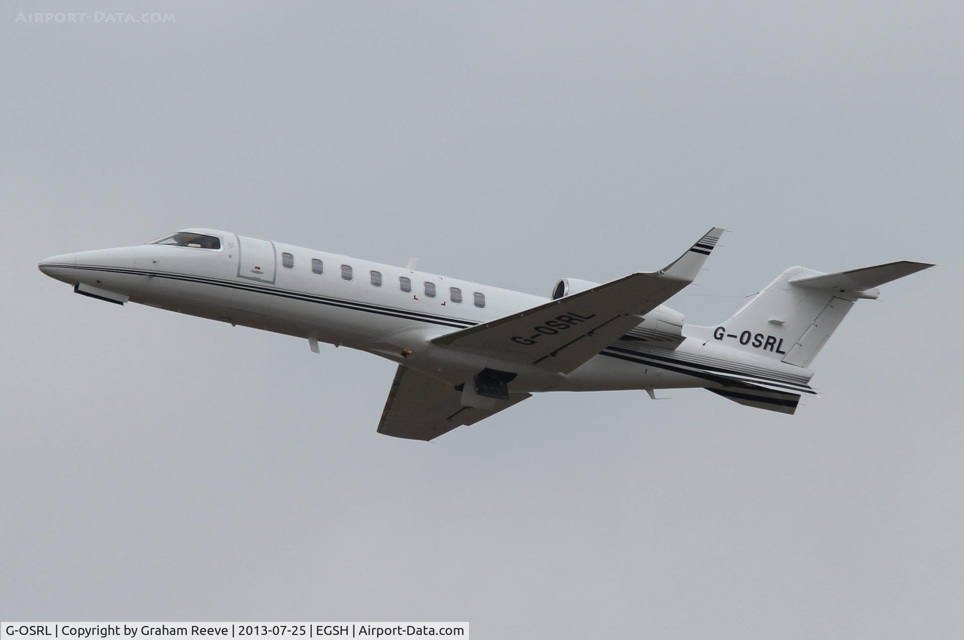 G-OSRL, 2009 Learjet 45 C/N 45-391, Just airbourne.