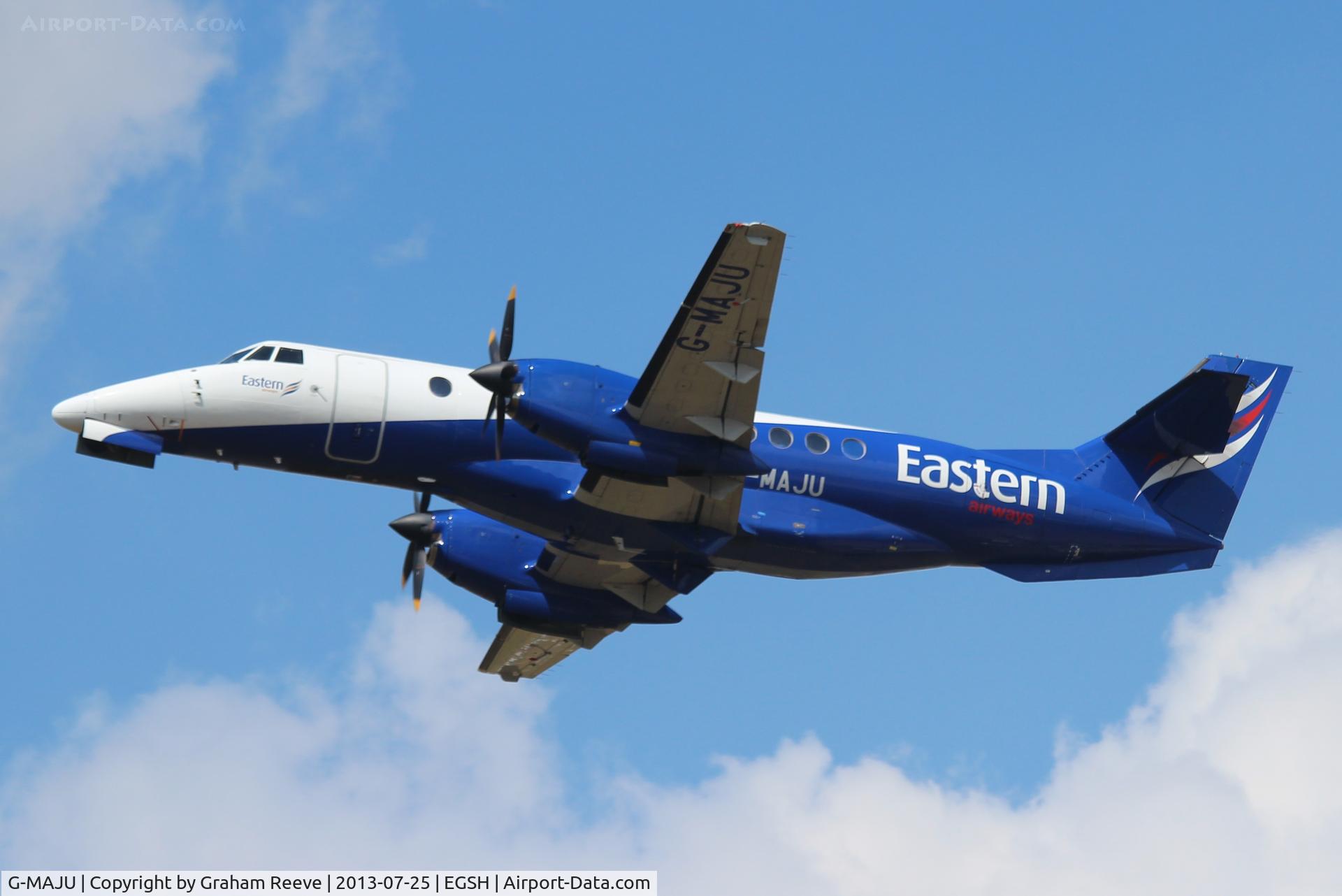 G-MAJU, 1995 British Aerospace Jetstream 41 C/N 41071, Departing from Norwich.