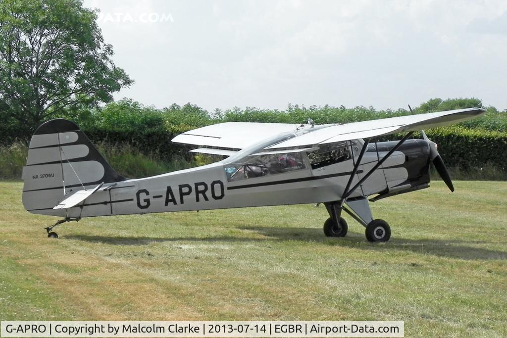 G-APRO, 1952 Auster 6A Tugmaster C/N WJ370, Auster 6A Tugmaster at The Real Aeroplane Company's Wings & Wheels Fly-In, Breighton Airfield, July 2013.