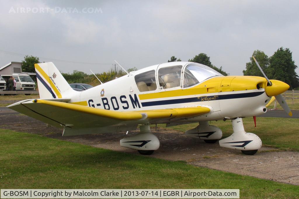 G-BOSM, 1970 Robin DR-253B Regent C/N 168, Robin DR-253B Regent at The Real Aeroplane Company's Wings & Wheels Fly-In, Breighton Airfield, July 2013.