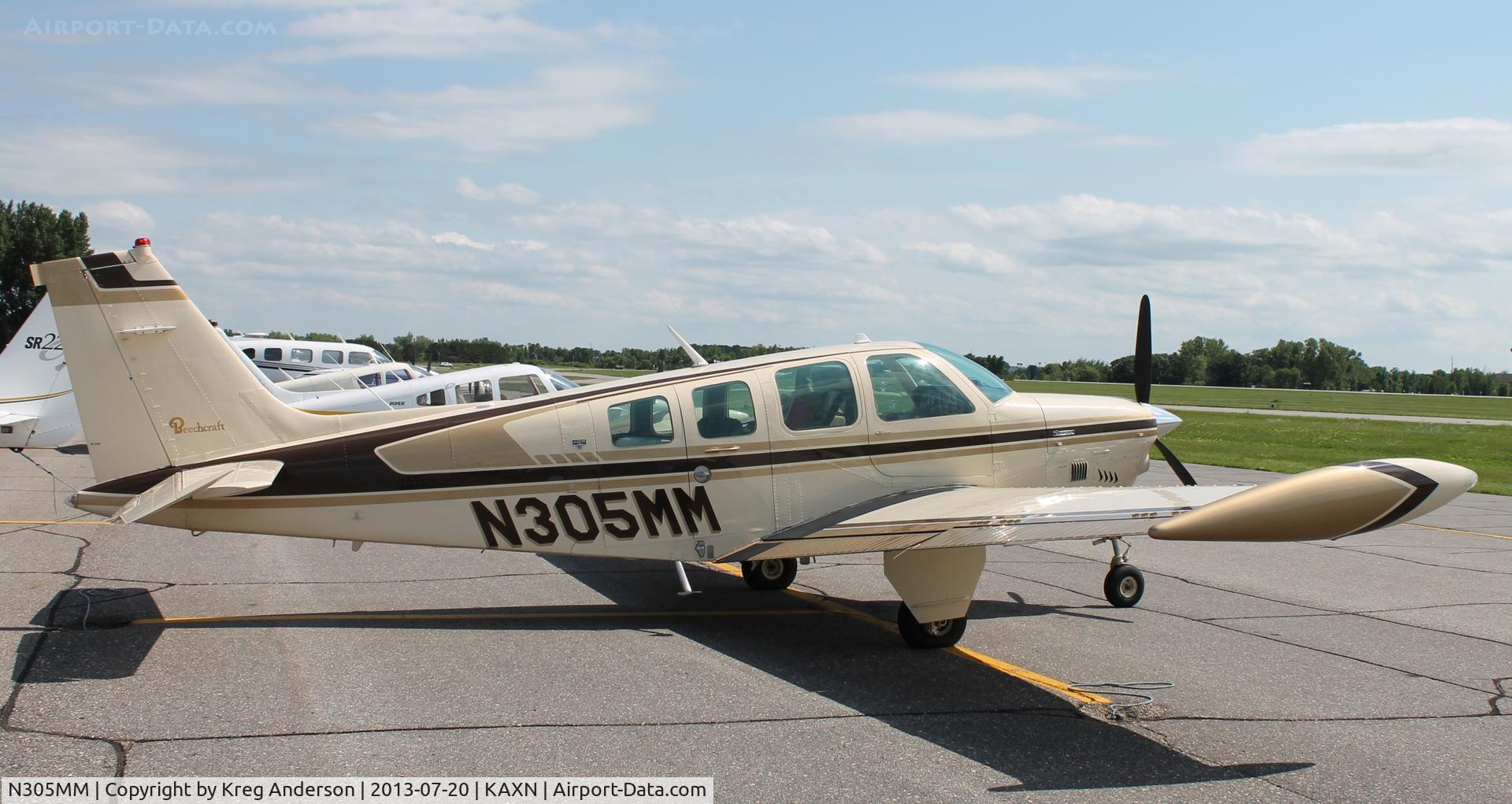 N305MM, 1980 Beech A36TC Bonanza 36 C/N EA-188, Beech A36TC Bonanza on the line.