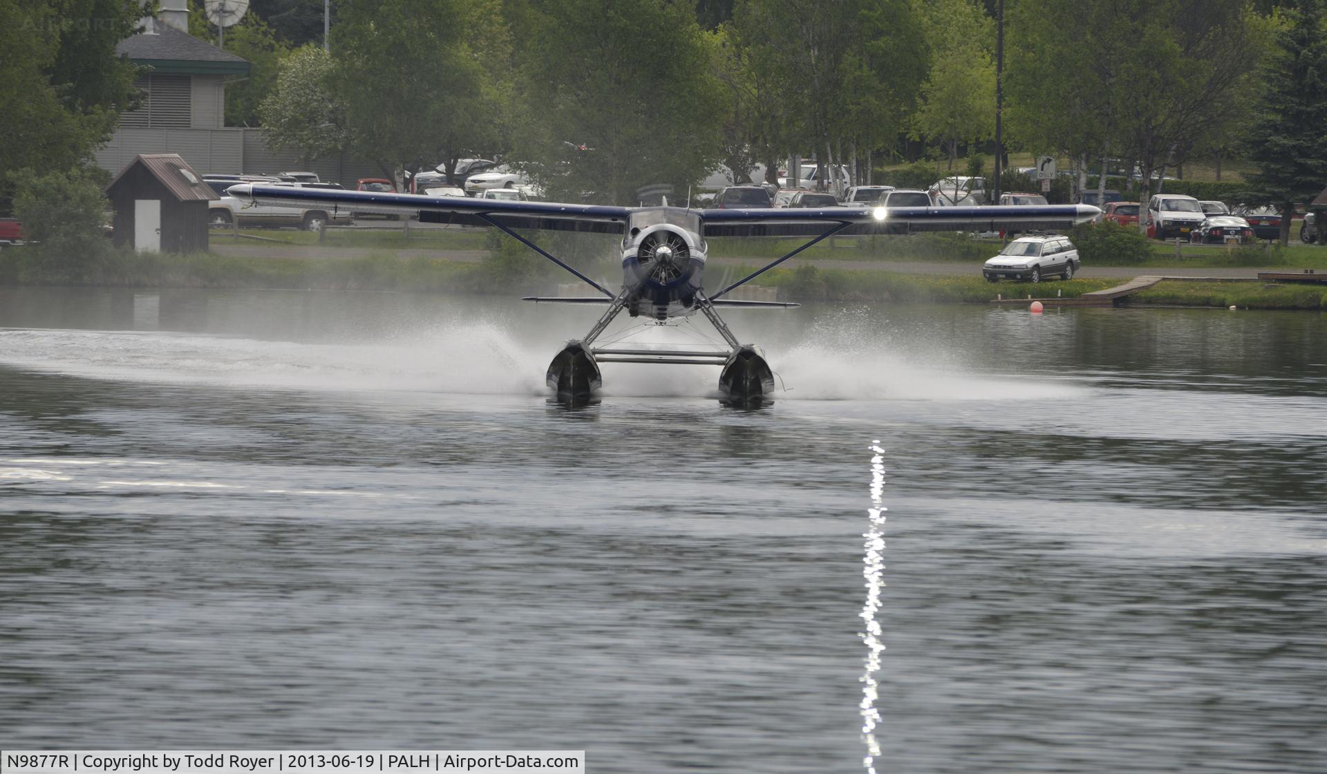 N9877R, 1957 De Havilland Canada DHC-2-L-20 C/N 1180, Departing Lake Hood