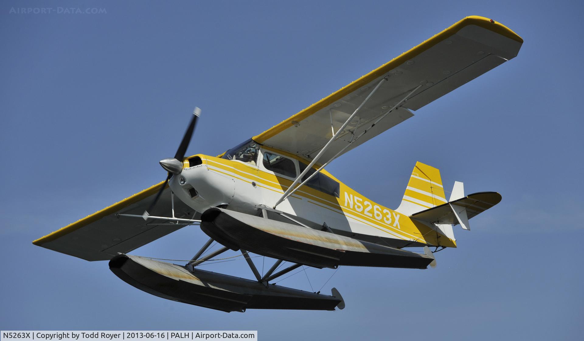 N5263X, 1969 Champion 7GCBC C/N 149, Departing Lake Hood