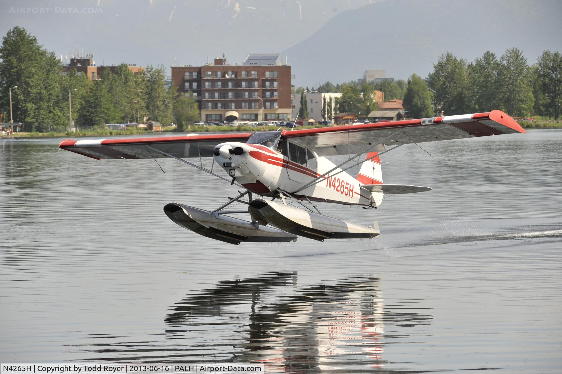 N4265H, 1948 Piper PA-14 Family Cruiser C/N 14-69, Departing Lake Hood