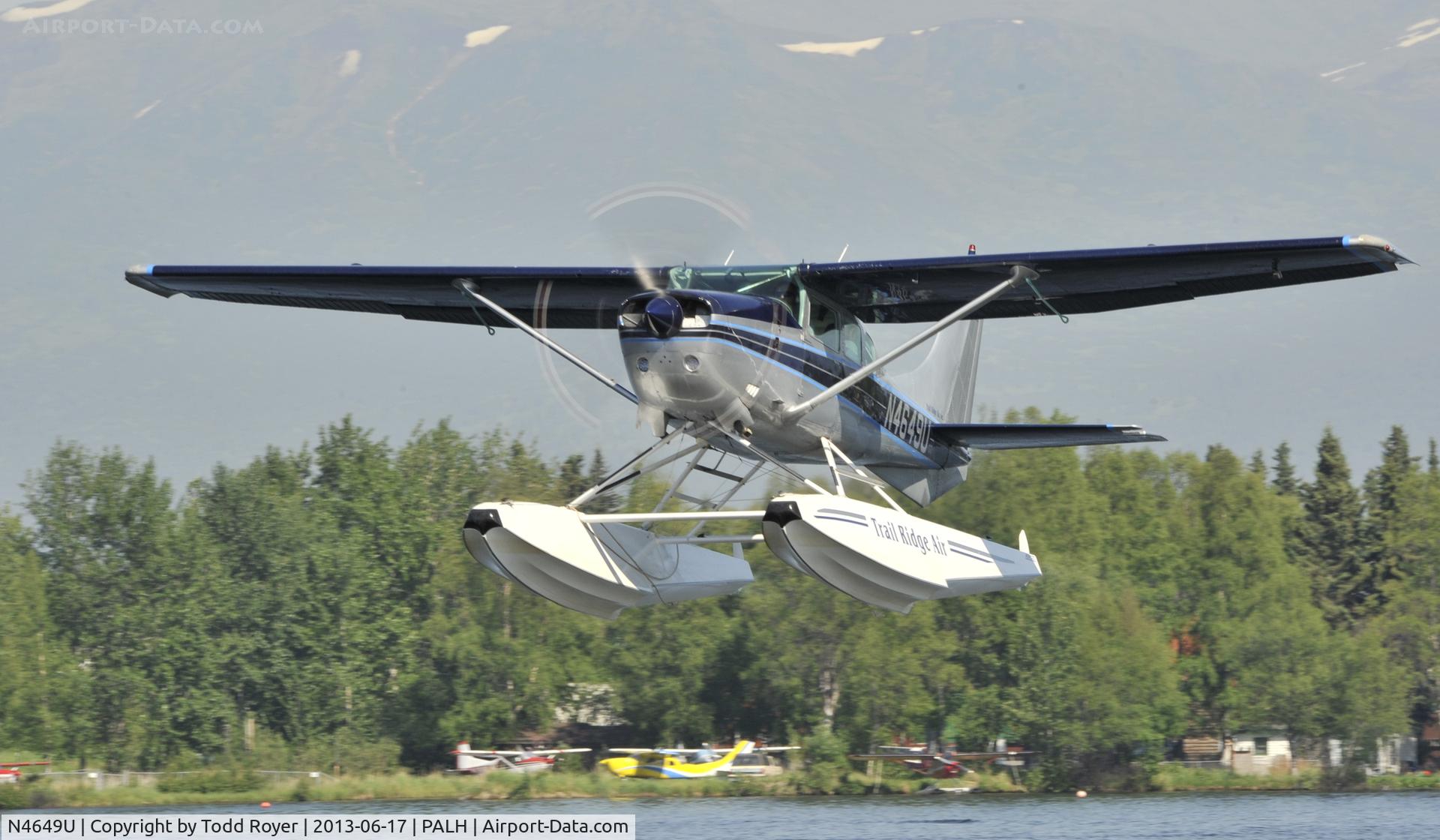 N4649U, 1979 Cessna U206G Stationair C/N U20605028, Departing Lake Hood