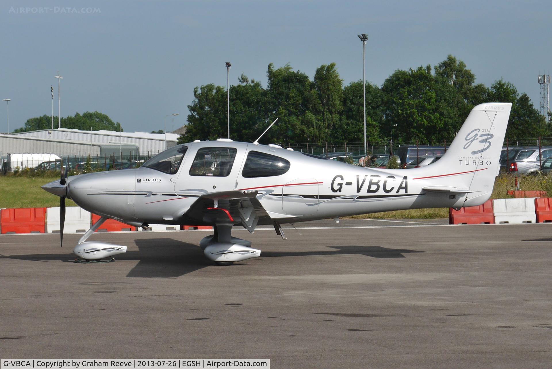 G-VBCA, 2007 Cirrus SR22 G3 Turbo C/N 2656, Parked at Norwich.