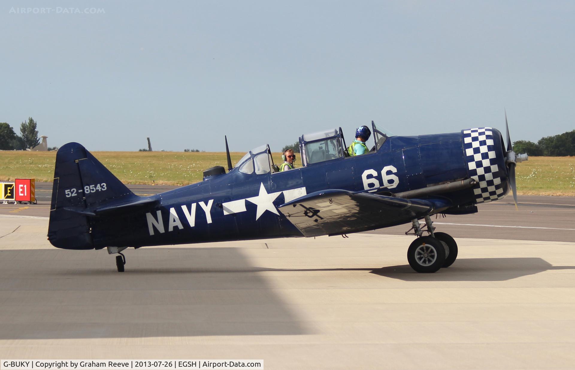 G-BUKY, 1952 Canadian Car & Foundry T-6H Harvard Mk.4M C/N CCF4-464, About to depart.