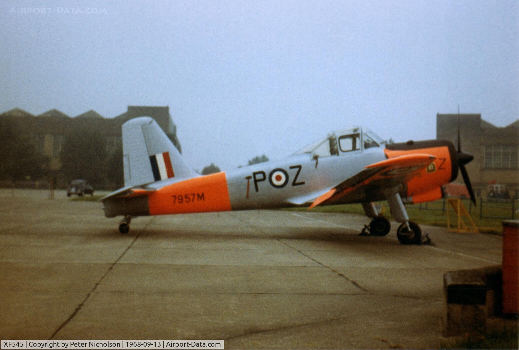 XF545, 1955 Percival P-56 Provost T.1 C/N PAC/56/276, Provost T.1 on display at the 1968 RAF Finningley Airshow.
