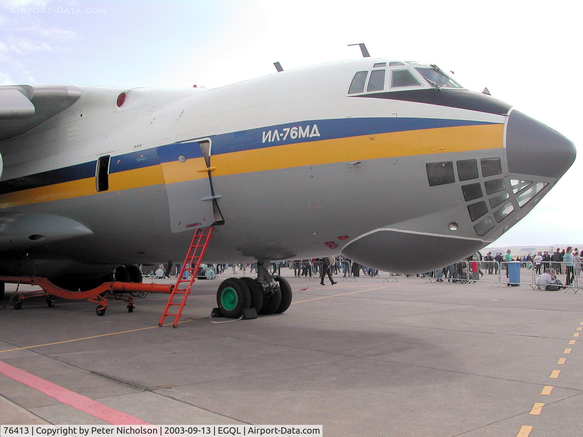 76413, 1991 Ilyushin IL-76MD C/N 1013407215, Ukrainian Air Force Il-76MD on display at the 2003 RAF Leuchars Airshow.