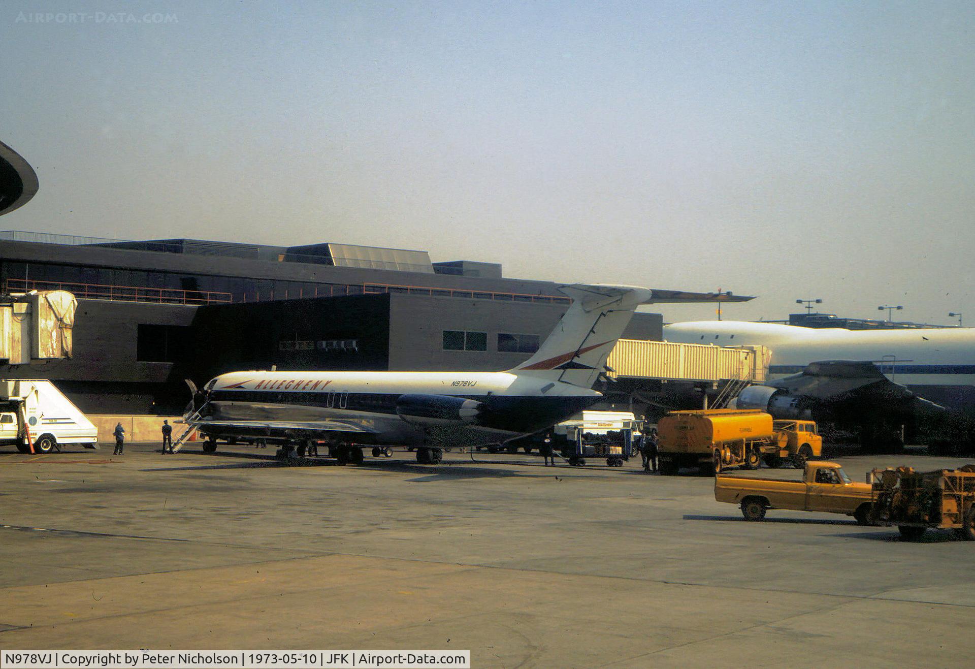 N978VJ, 1969 Douglas DC-9-31 C/N 47371, DC-9-31 of Allegheny Airlines as seen at Kennedy Airport in May 1973.