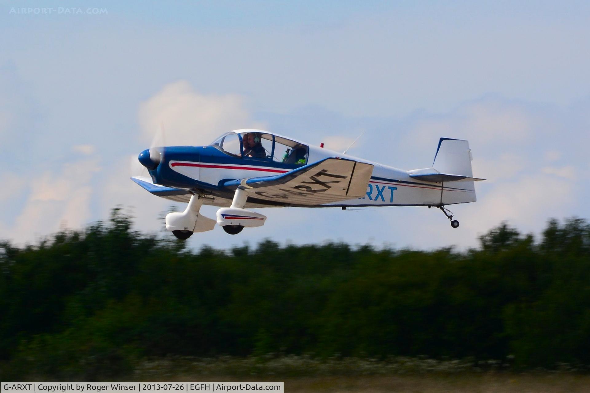 G-ARXT, 1962 SAN Jodel DR-1050 Ambassadeur C/N 355, Visiting Ambassadeur departing Runway 22.