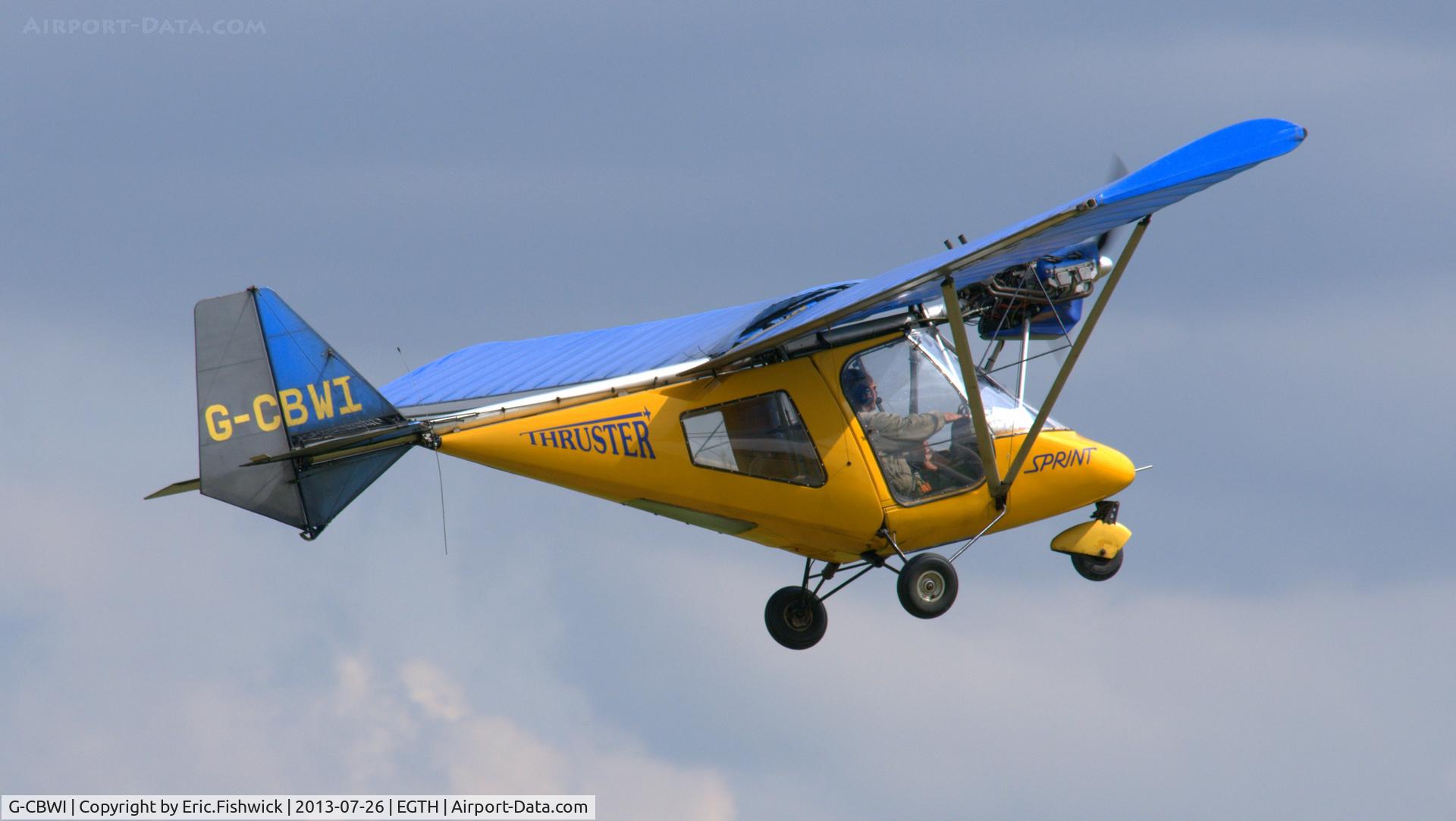 G-CBWI, 2002 Thruster T600N 450 C/N 0102-T600N-071, 42. G-CBWI departing Shuttleworth (Old Warden) Aerodrome.