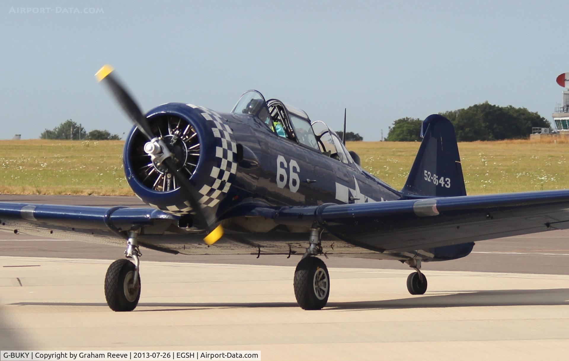 G-BUKY, 1952 Canadian Car & Foundry T-6H Harvard Mk.4M C/N CCF4-464, About to depart.