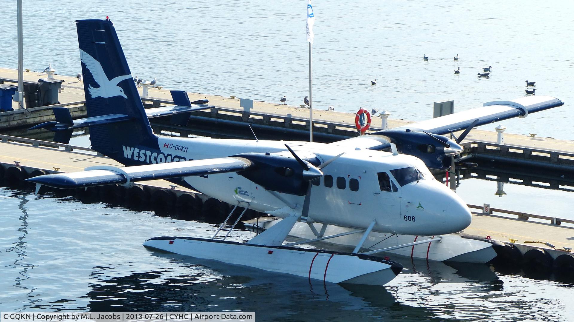 C-GQKN, 1968 De Havilland Canada DHC-6-100 Twin Otter C/N 94, Westcoast Air #606 tied up at Harbour Air.