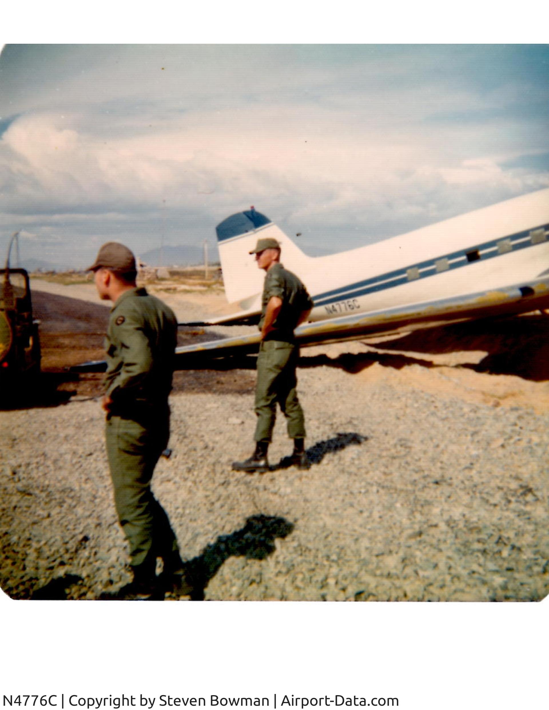 N4776C, 1942 Douglas DC3C C/N 20715, Aircraft ran off the runway at the Vung Tau Army Airfield in South Vietnam some time in the early part of 1967.