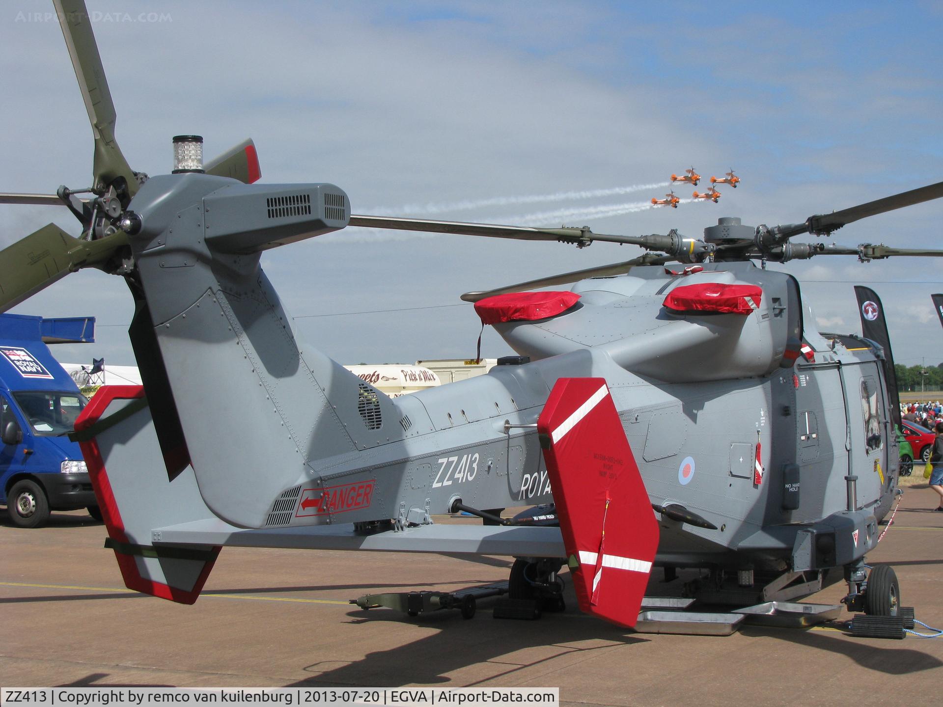 ZZ413, AgustaWestland AW-159 Wildcat HMA.2 C/N 483, At the static of Fairford air show 2013