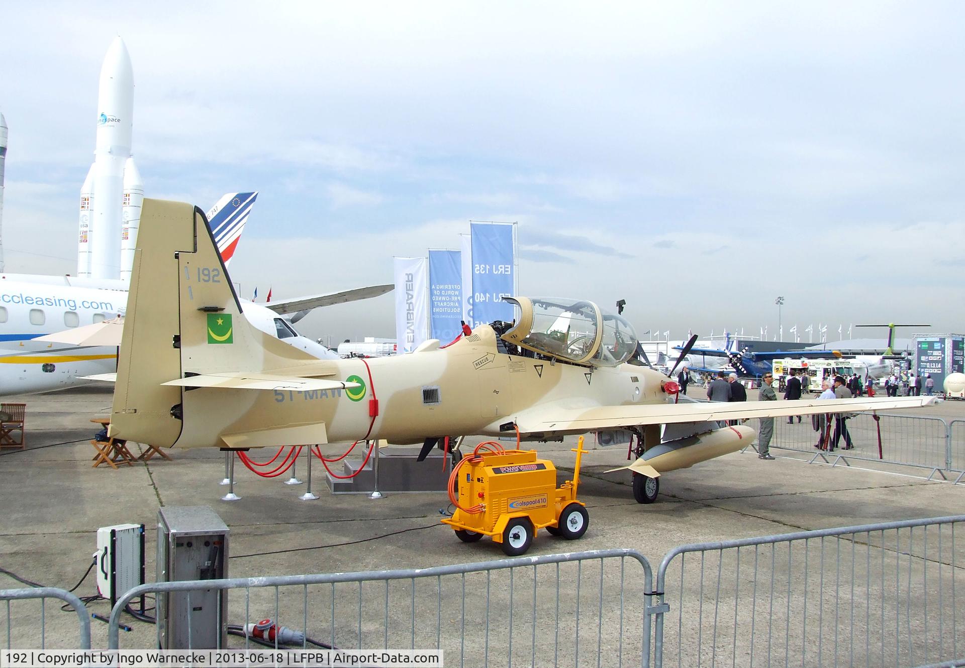 192, 2012 Embraer A-29B Super Tucano (EMB-314) C/N 31400192, EMBRAER A-29B / EMB-314 Super Tucano of the Mauritania Air Force at the Aerosalon 2013, Paris