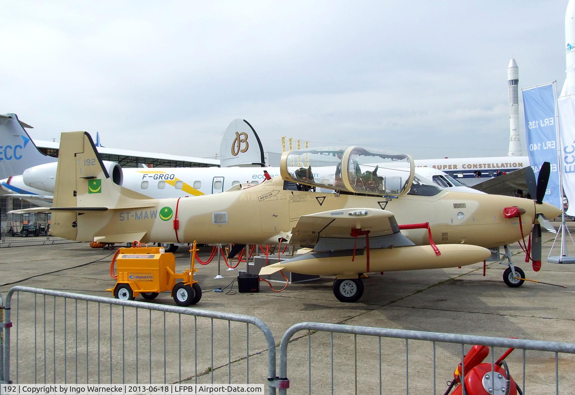 192, 2012 Embraer A-29B Super Tucano (EMB-314) C/N 31400192, EMBRAER A-29B / EMB-314 Super Tucano of the Mauritania Air Force at the Aerosalon 2013, Paris