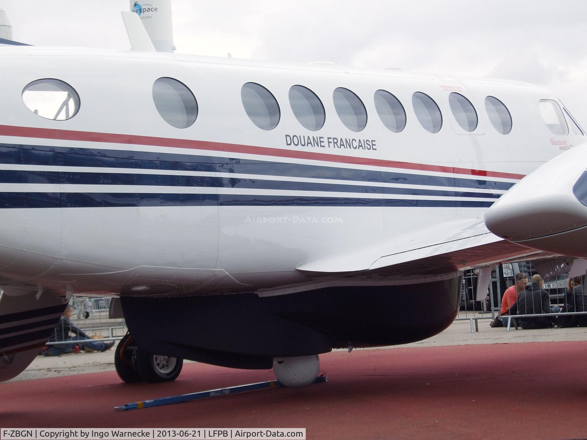 F-ZBGN, Hawker Beechcraft 350ER King Air (B300CER) C/N FL-781, Beechcraft B350 Super King Air of the Douane Francaise (French Customs Service) at the Aerosalon 2013, Paris