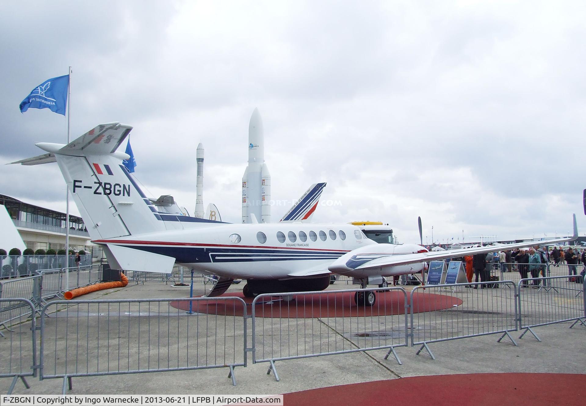 F-ZBGN, Hawker Beechcraft 350ER King Air (B300CER) C/N FL-781, Beechcraft B350 Super King Air of the Douane Francaise (French Customs Service) at the Aerosalon 2013, Paris