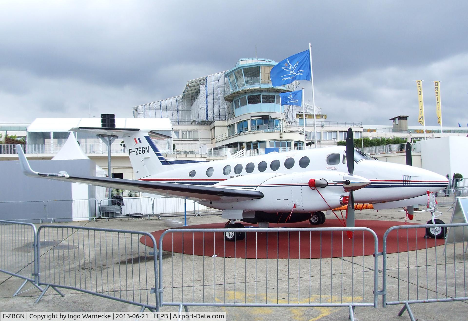 F-ZBGN, Hawker Beechcraft 350ER King Air (B300CER) C/N FL-781, Beechcraft B350 Super King Air of the Douane Francaise (French Customs Service) at the Aerosalon 2013, Paris
