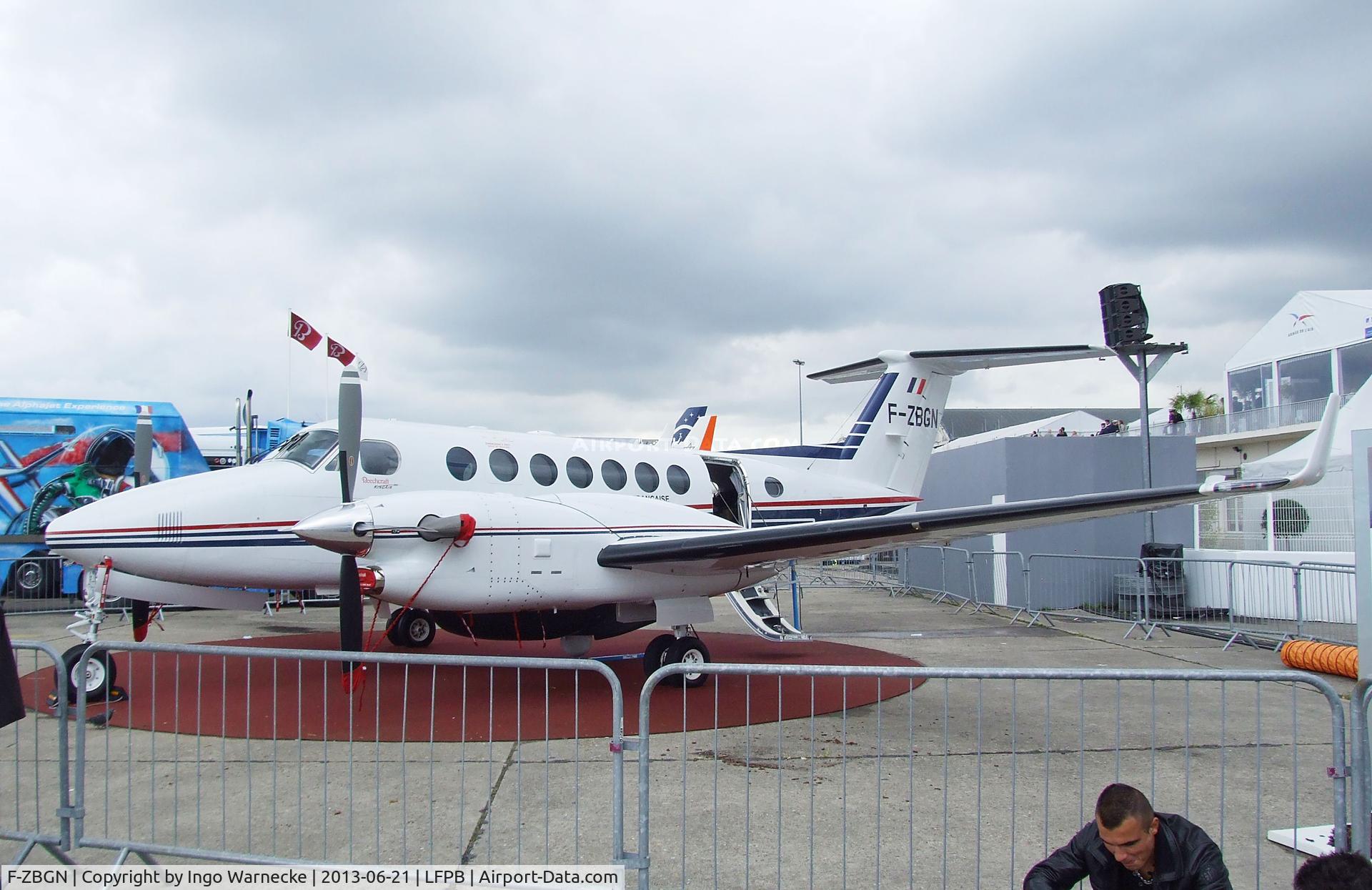 F-ZBGN, Hawker Beechcraft 350ER King Air (B300CER) C/N FL-781, Beechcraft B350 Super King Air of the Douane Francaise (French Customs Service) at the Aerosalon 2013, Paris