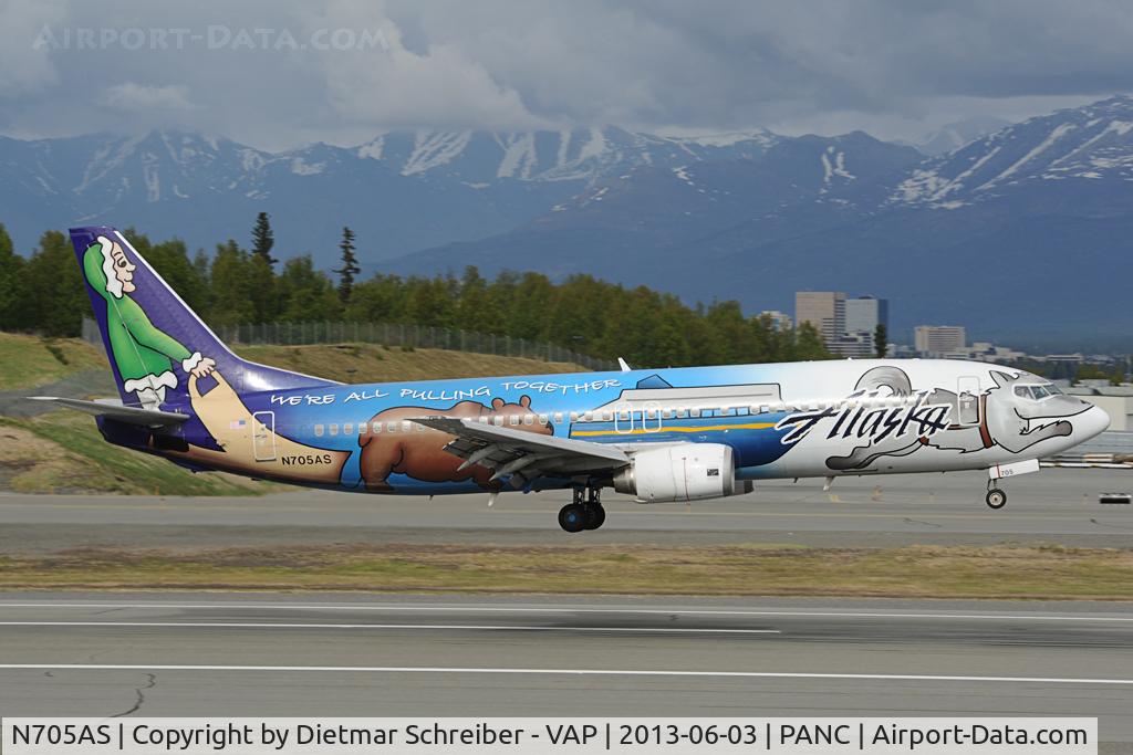 N705AS, 1998 Boeing 737-490 C/N 29318, Alaska Airlines Boeing 737-400