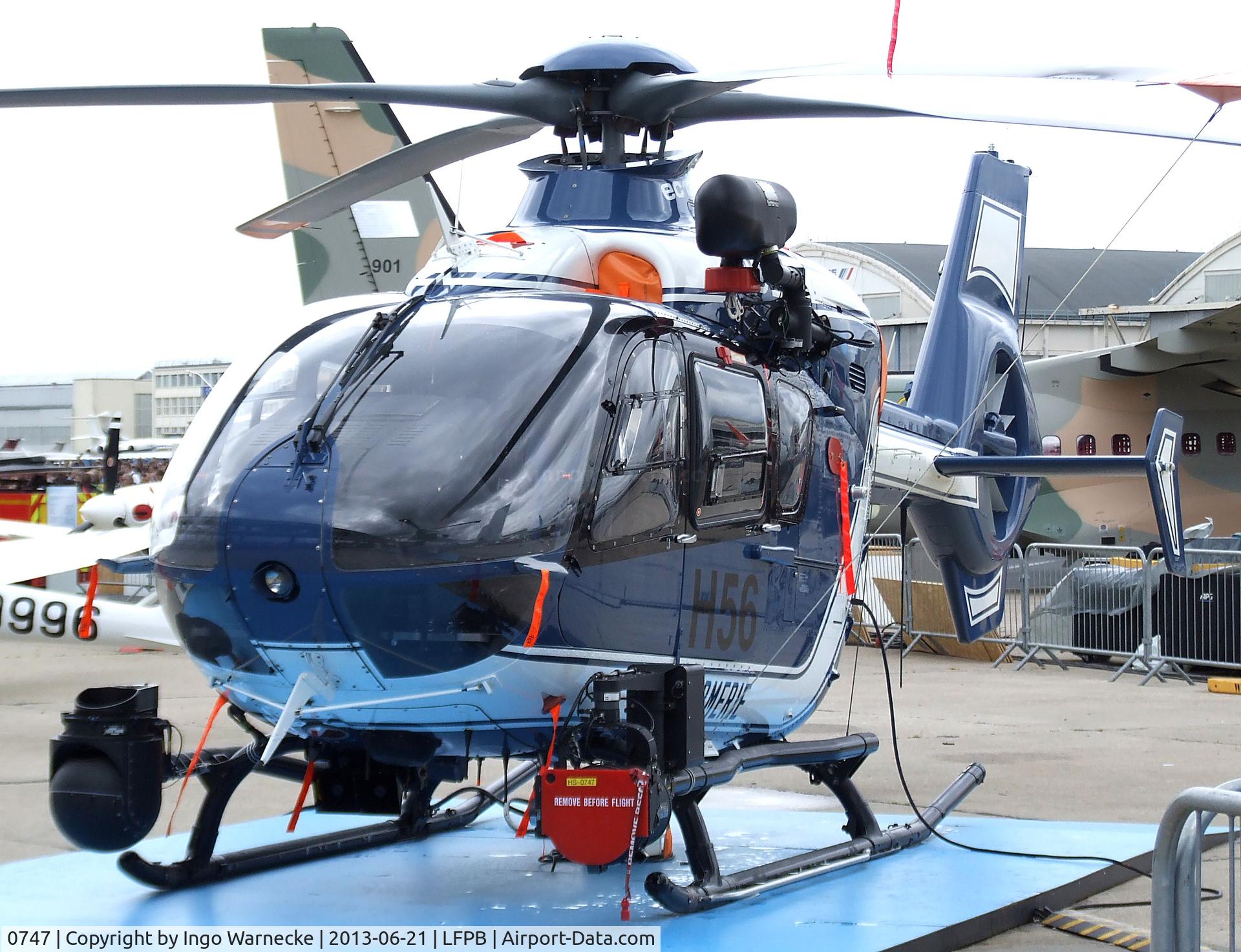 0747, 2009 Eurocopter EC-135T-2 C/N 0747, Eurocopter EC135T-2 of the Gendarmerie at the Aerosalon 2013, Paris
