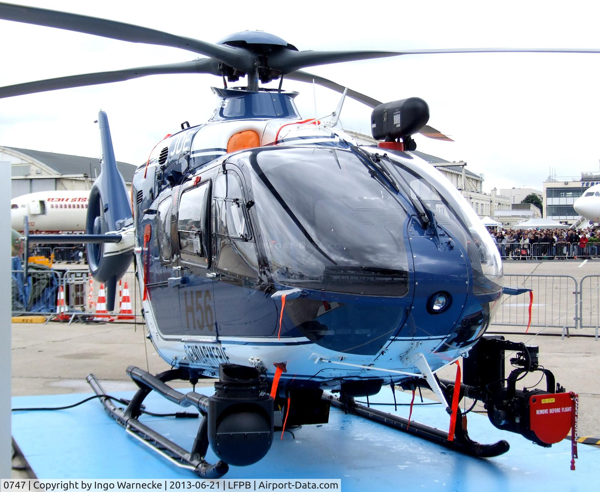0747, 2009 Eurocopter EC-135T-2 C/N 0747, Eurocopter EC135T-2 of the Gendarmerie at the Aerosalon 2013, Paris
