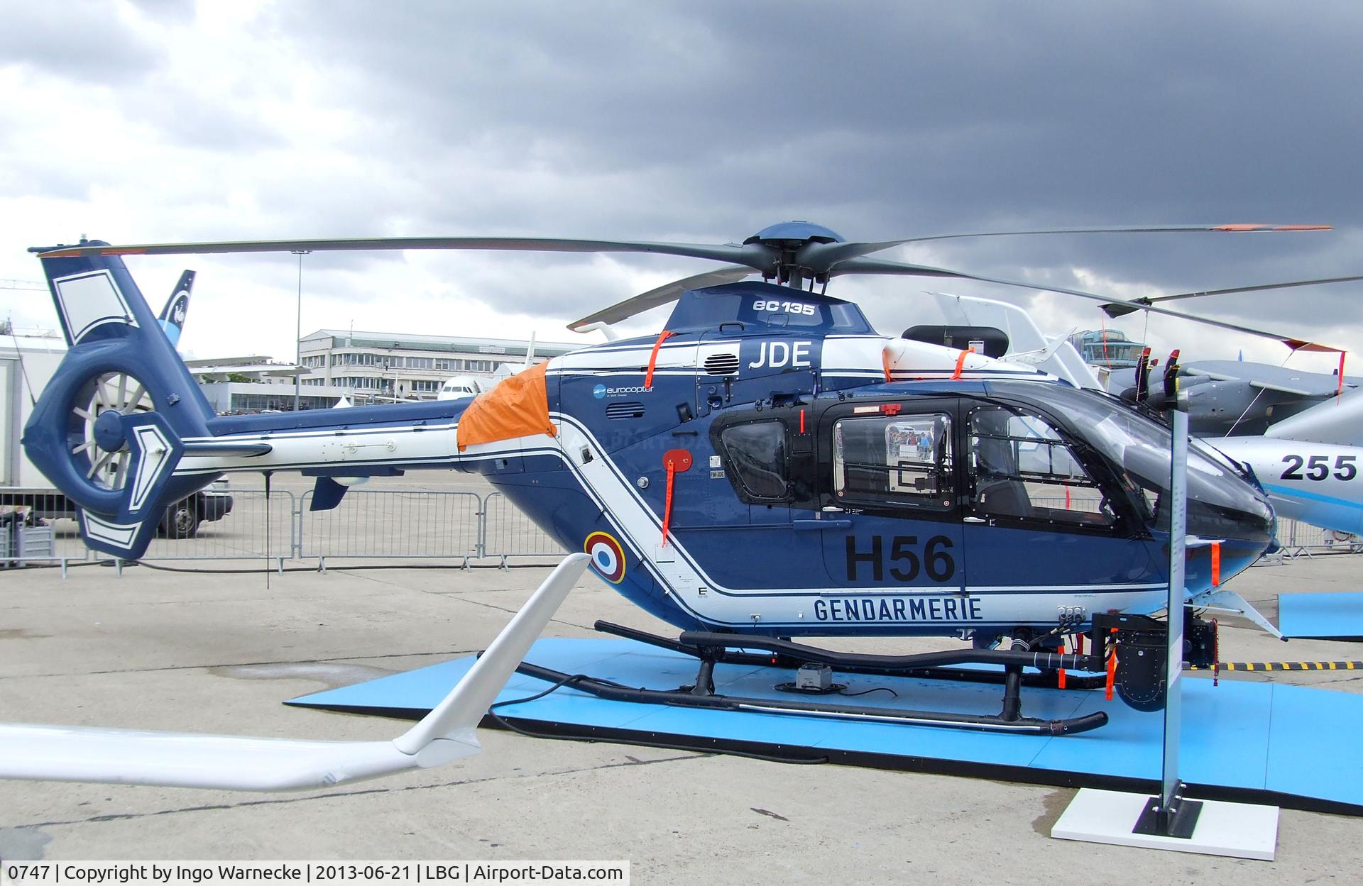 0747, 2009 Eurocopter EC-135T-2 C/N 0747, Eurocopter EC135T-2 of the Gendarmerie at the Aerosalon 2013, Paris