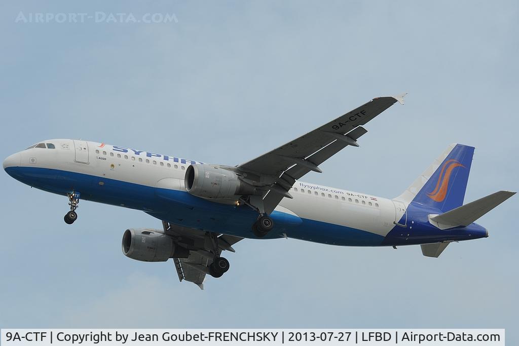 9A-CTF, 1991 Airbus A320-211 C/N 258, SYPHAX landing 23, flight FS6128 from MONASTIR (Tunisia)