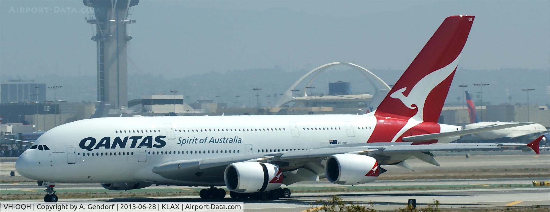 VH-OQH, 2009 Airbus A380-842 C/N 050, Qantas, seen here shortly after landing at Los Angeles Int´l(KLAX)