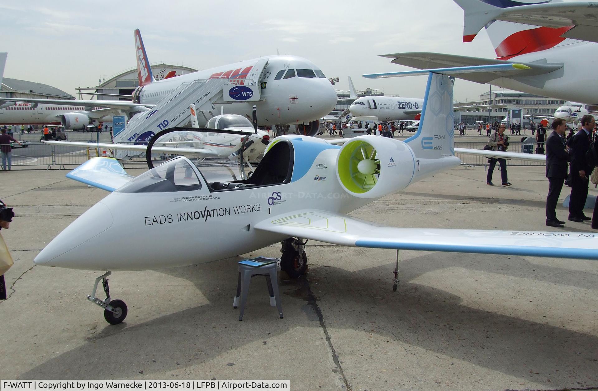 F-WATT, 2013 EADS E-Fan C/N 01, EADS E-Fan (with 2 electric motors, first flight later this year) at the Aerosalon 2013, Paris