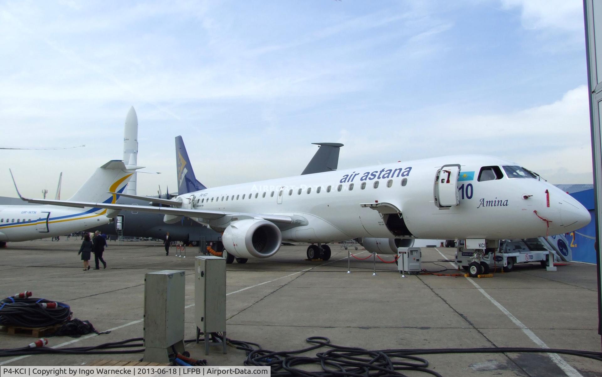 P4-KCI, 2013 Embraer 190LR (ERJ-190-100LR) C/N 19000604, EMBRAER ERJ-190-100LR of air astana at the Aerosalon 2013, Paris