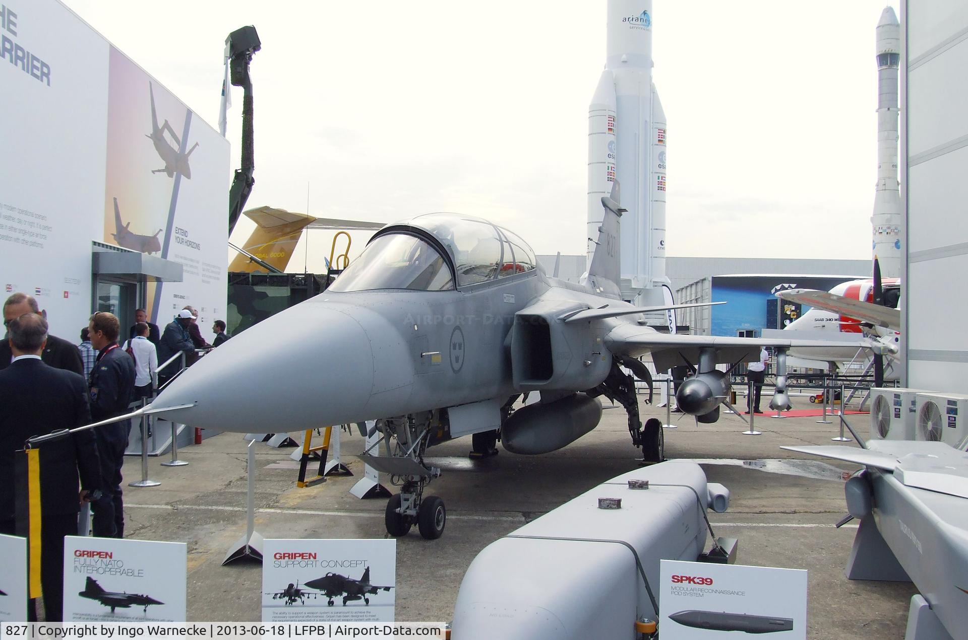 827, Saab JAS-39D Gripen C/N 39827, SAAB JAS-39D Gripen at the Aerosalon 2013, Paris