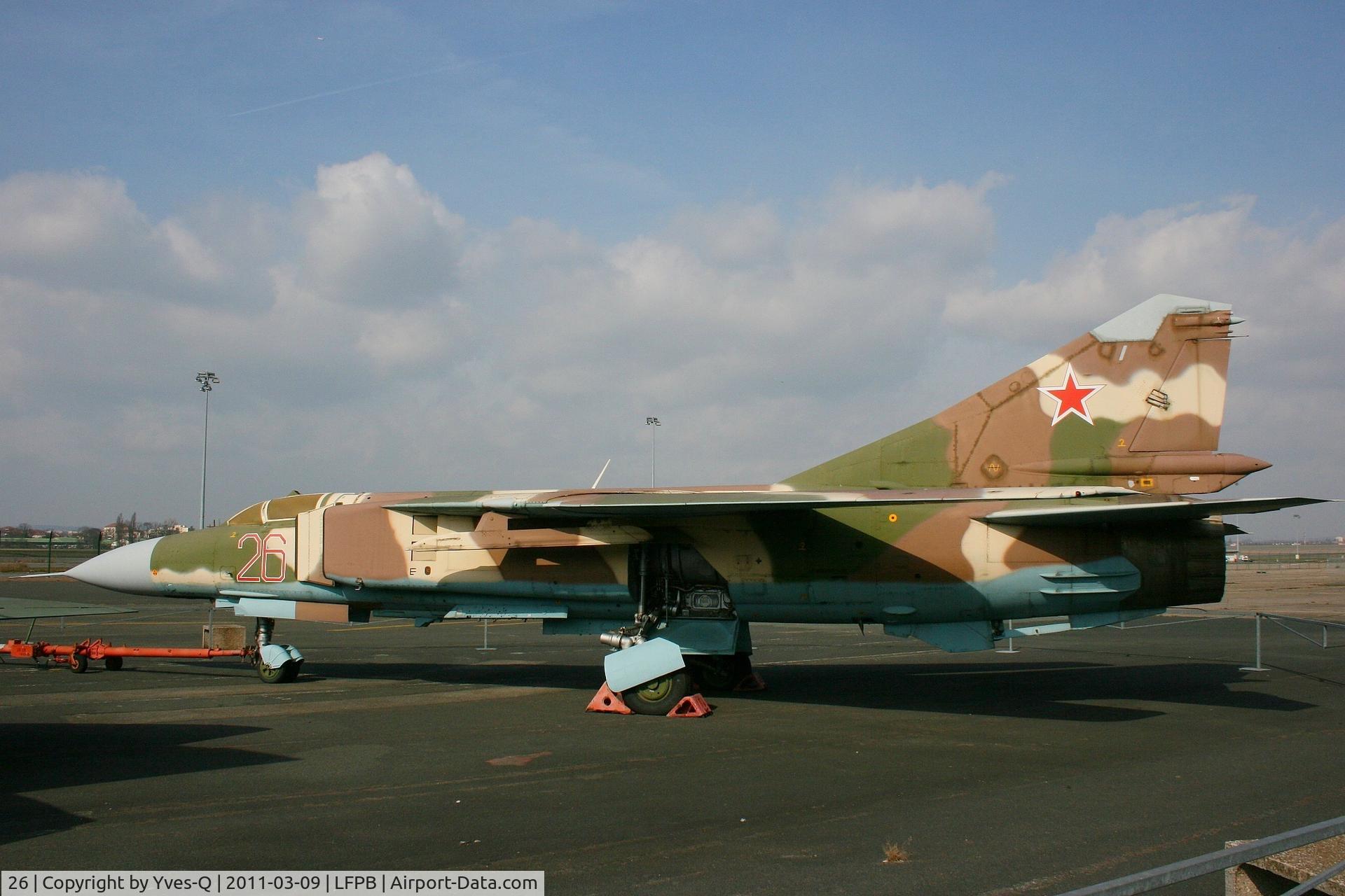 26, 1982 Mikoyan-Gurevich MiG-23ML C/N 0390324028, Mikoyan-Gurevich MiG-23ML Flogger G, Air & Space Museum Paris-Le Bourget (LFPB)