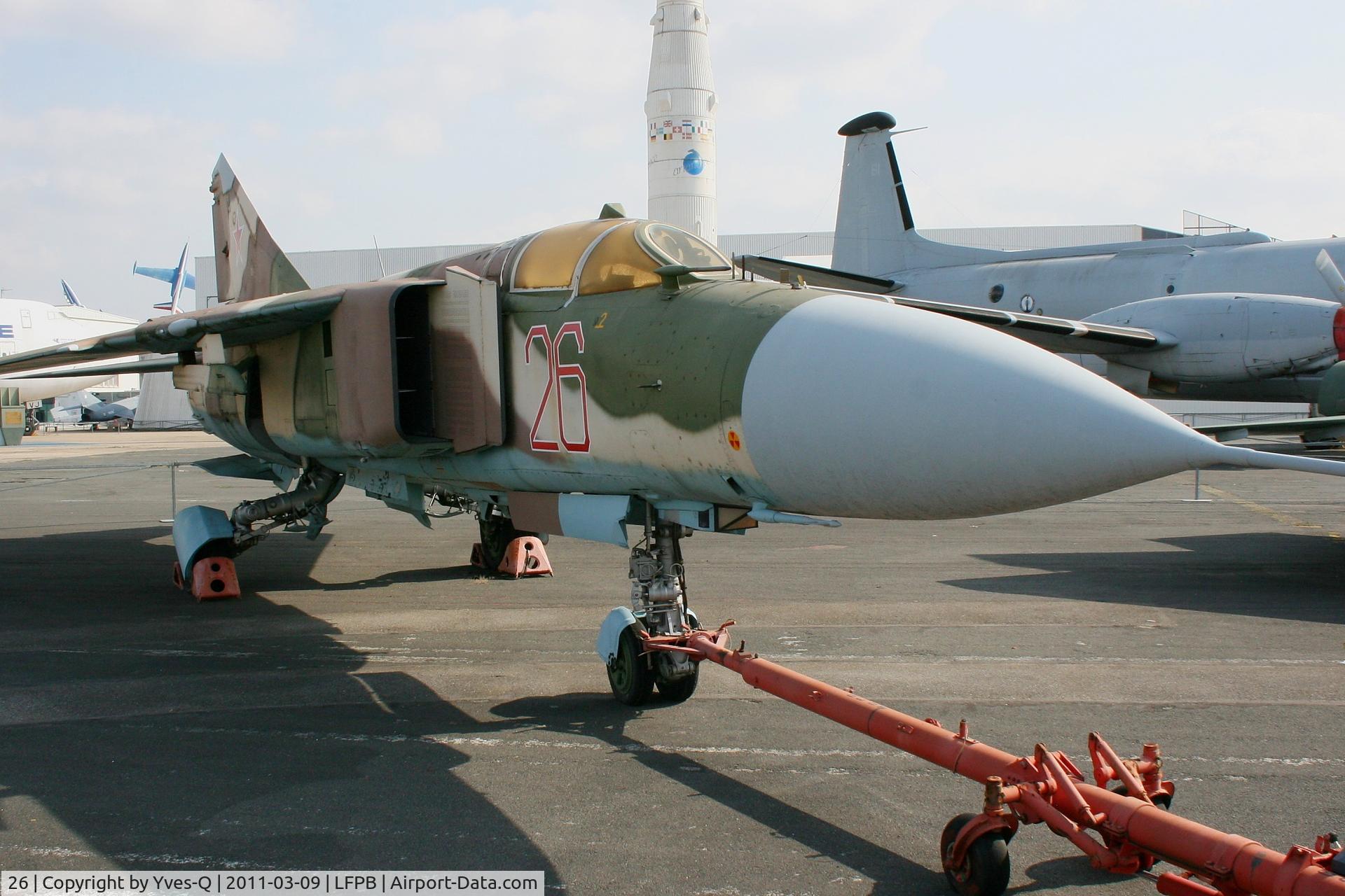 26, 1982 Mikoyan-Gurevich MiG-23ML C/N 0390324028, Mikoyan-Gurevich MiG-23ML Flogger G, Air & Space Museum Paris-Le Bourget (LFPB)