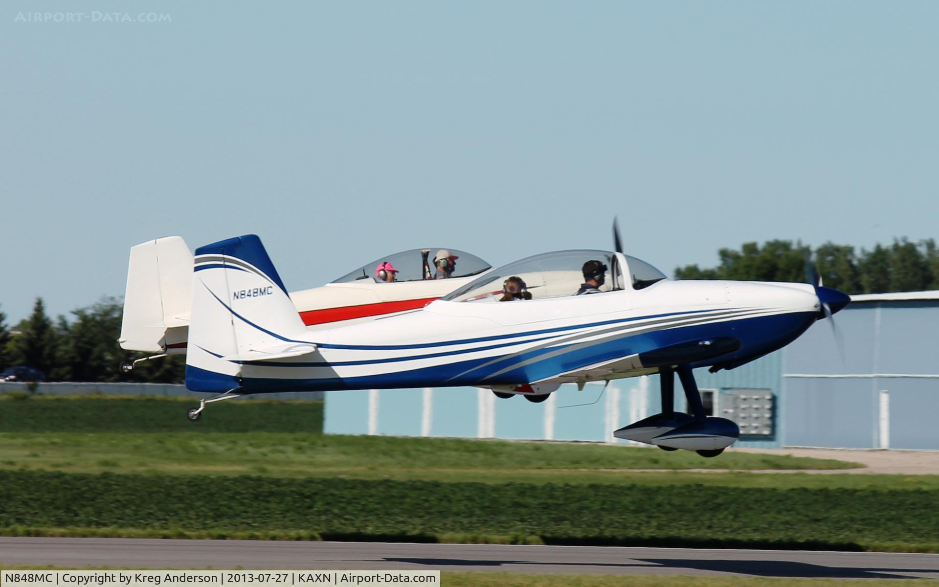 N848MC, 2009 Vans RV-8 C/N 81864, Vans RV-8 departing runway 31.