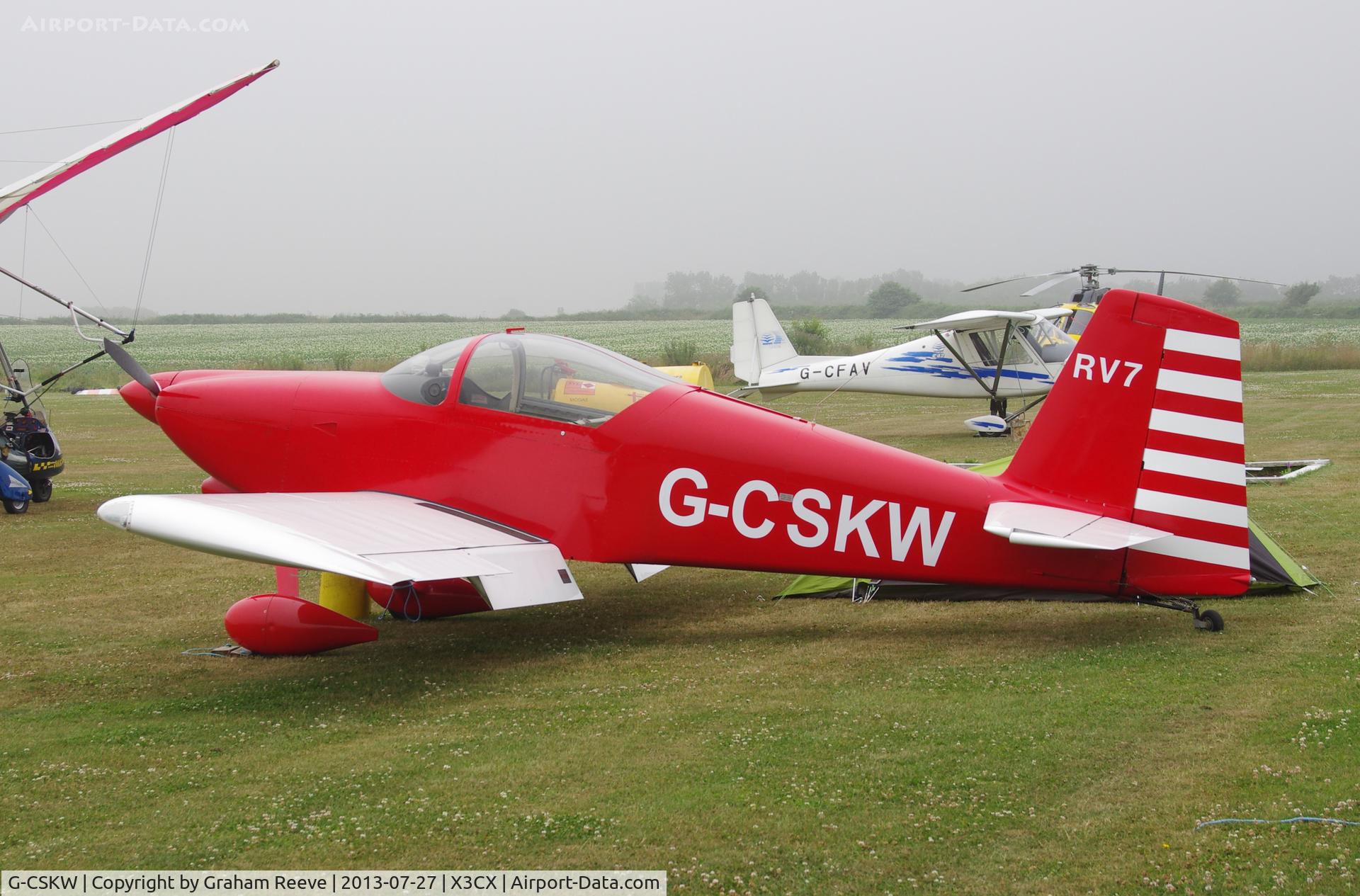 G-CSKW, 2006 Vans RV-7 C/N PFA 323-14045, Parked at Northrepps.